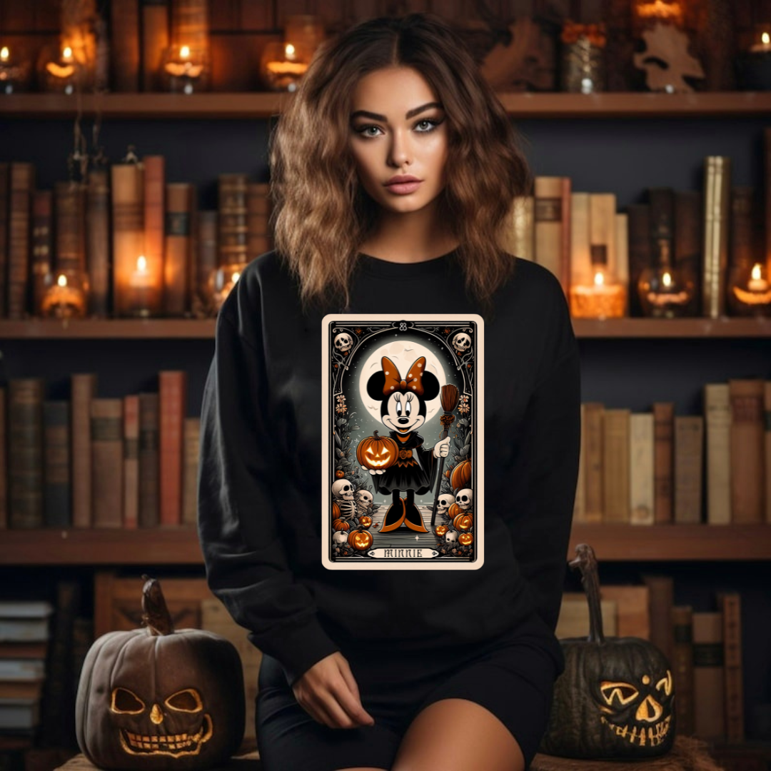 Magical Witch Mouse Halloween Tarot Card