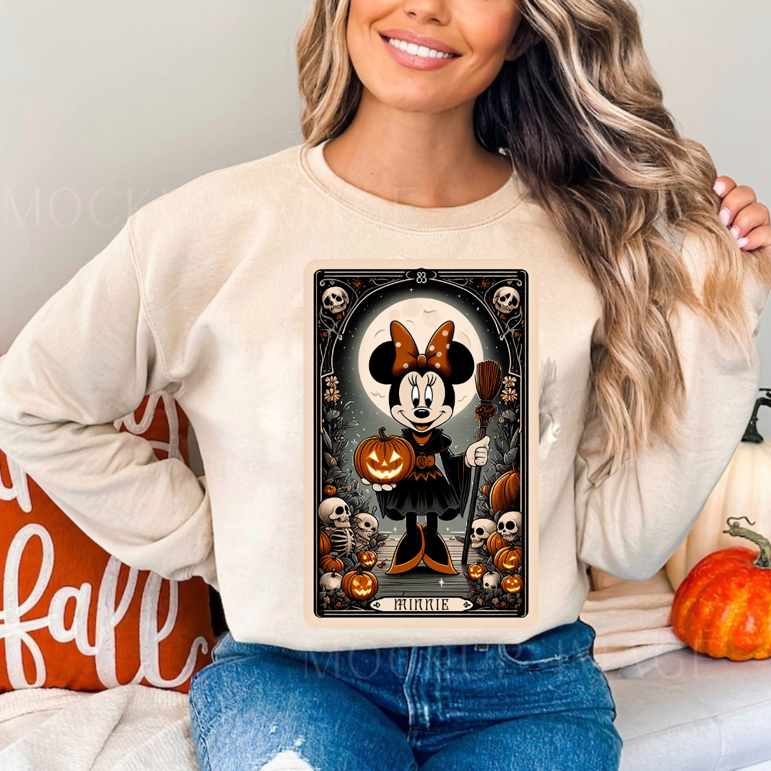 Magical Witch Mouse Halloween Tarot Card