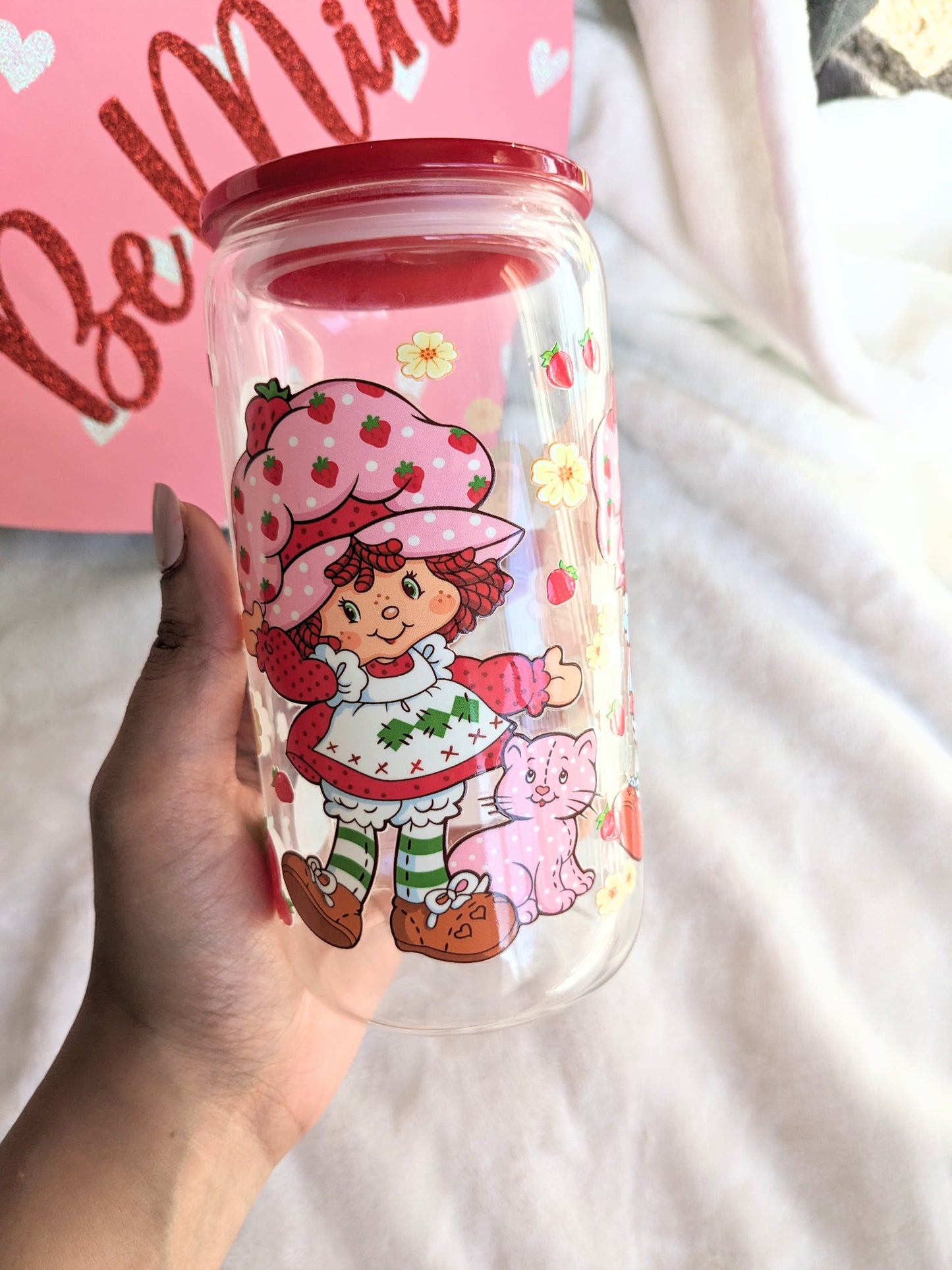 Vintage Strawberry GlassCup