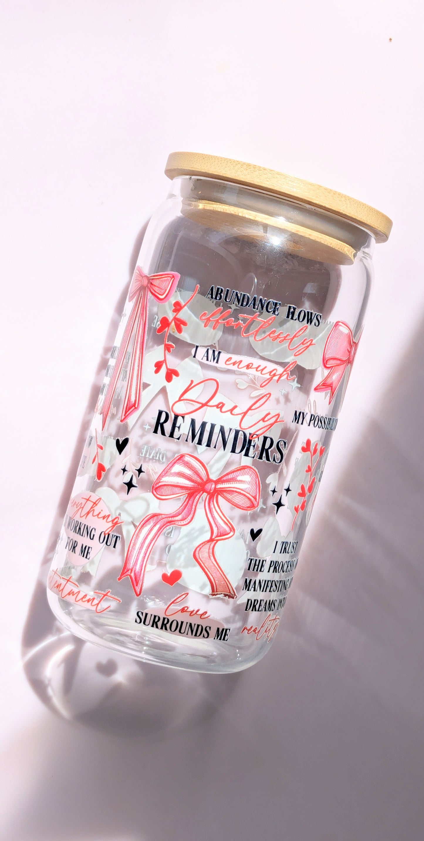 Coquette Affirmations 16oz Glass Cup