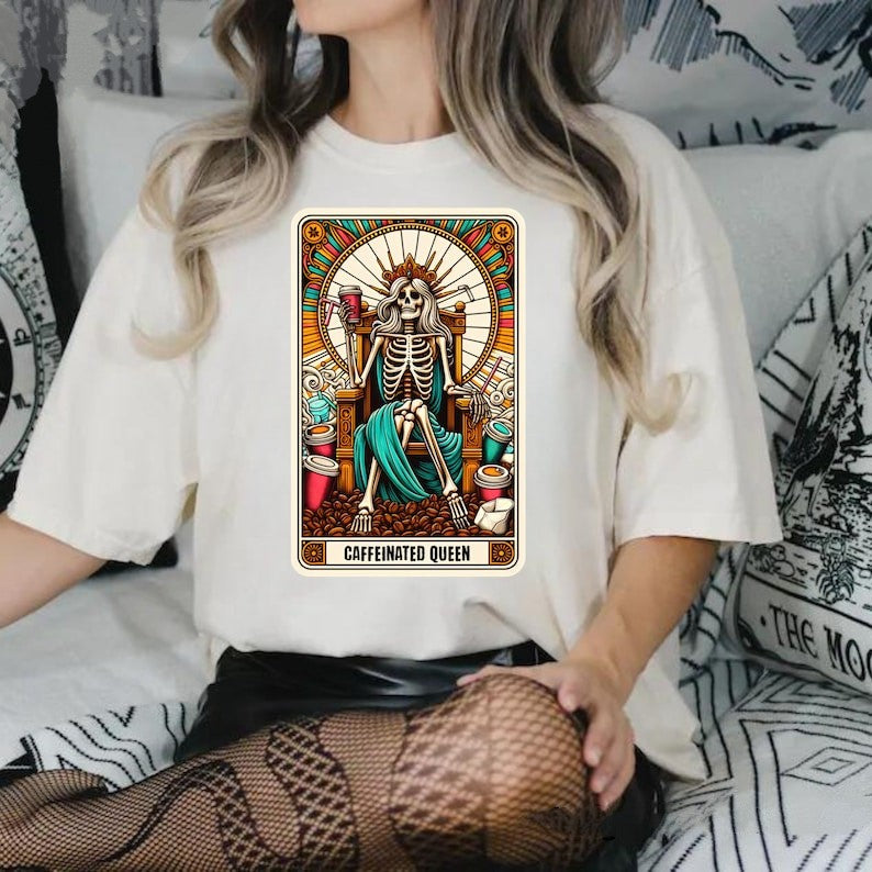 Caffeinated QUEEN Tarot CardT-shirt