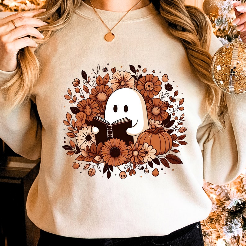 Boho Floral Bookish Ghost