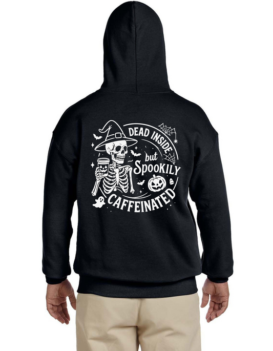 Lady Hopps Dead Inside but Spookily Caffeinated Hoodie – Cozy Fall Coffee Lover Sweatshirt