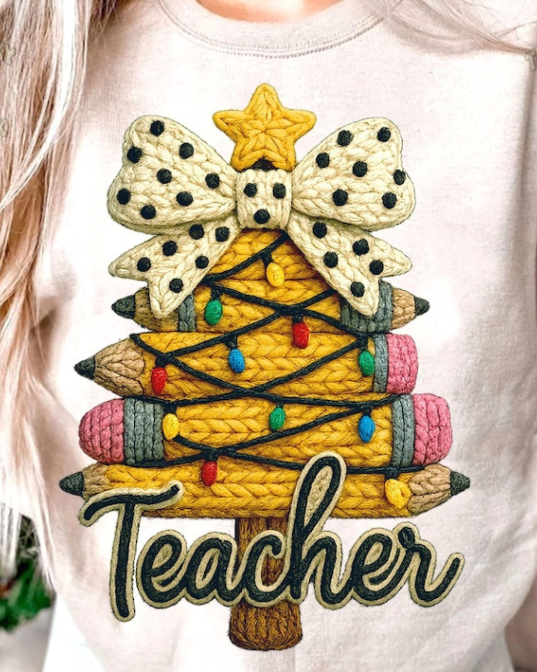 Teacher Christmas Sweatshirt | Pencil Christmas Tree sweater | Festive School Holiday Shirt Gift for Educator