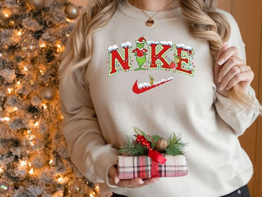 Grinch Swoosh Christmas Sweatshirt