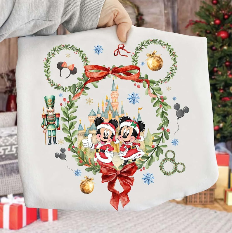 Magical Christmas Wreath Sweatshirt |  Santa Castle| Family magical  Holiday Trip Shirt