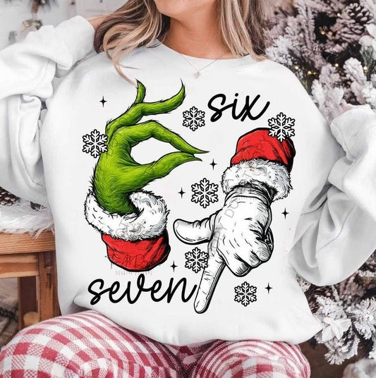 "Six Seven" Christmas Sweatshirt | Funny Christmas Sweatshirt| Holiday Humor Character Shirt
